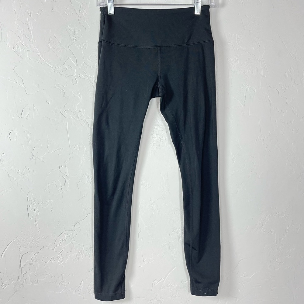 Reebok Leggings Solid Black Running Workout Athletic Fleece Lined‎ Knit Pull On